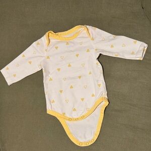 Yellow Triangle Print Kids One Piece